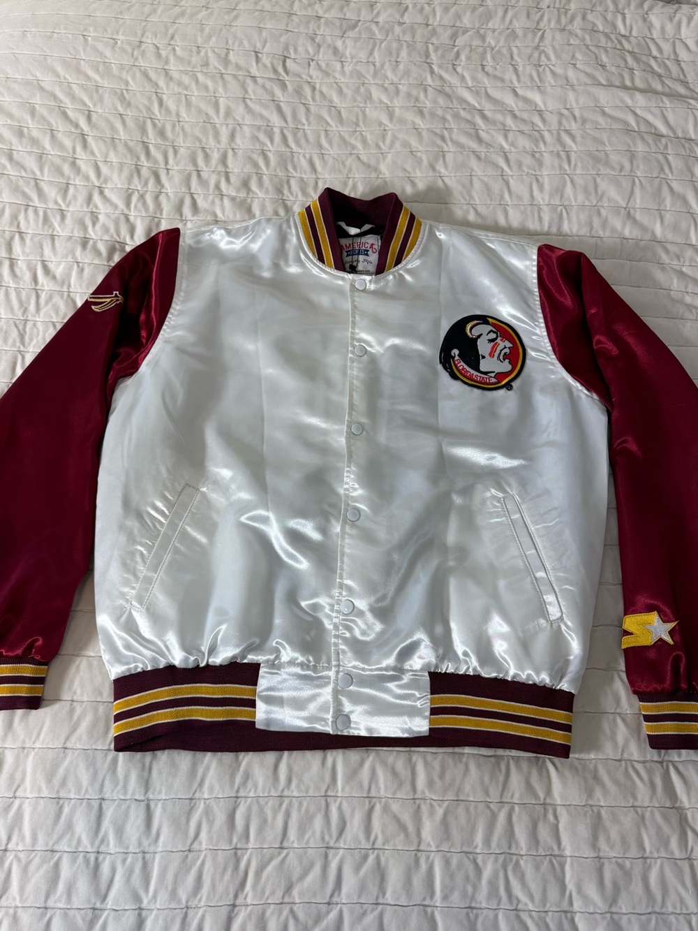 Florida State Seminoles Garnet and Gold Varsity Jacket — Size Large